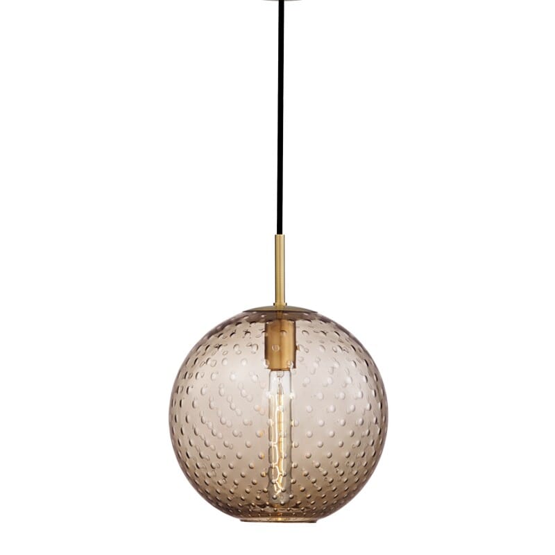 Hudson Valley Rousseau 15" Pendant Light in Aged Brass