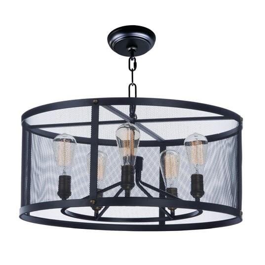 Maxim Lighting Palladium 5-Light 5-Light Chandelier in Black / Natural Aged Brass