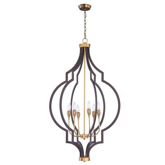 Maxim Lighting Crest 6-Light 6-Light Chandelier in Oil Rubbed Bronze / Antique Brass