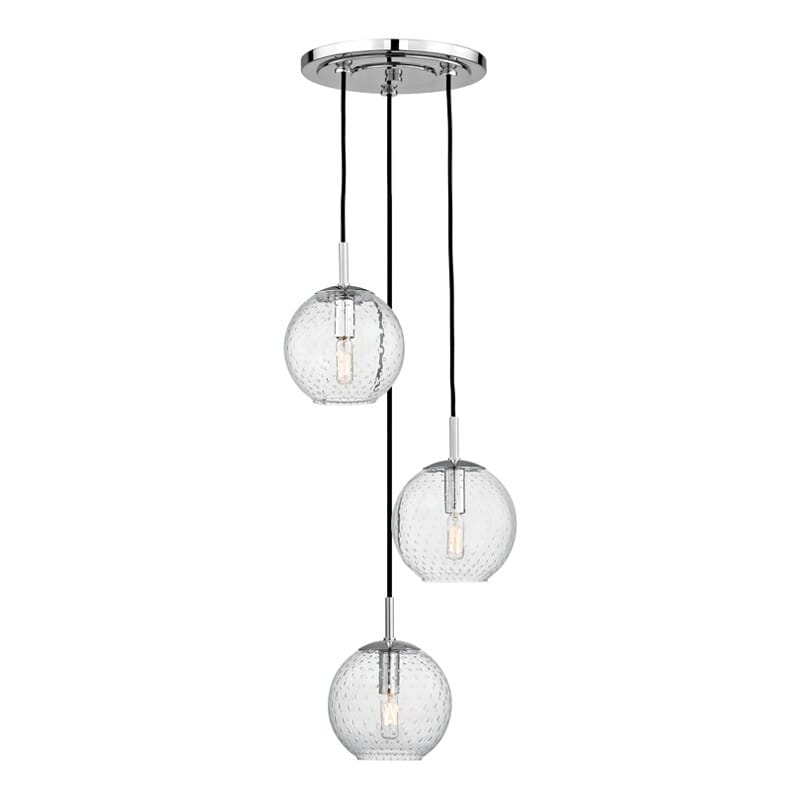 Hudson Valley Rousseau 3-Light 8" Pendant Light in Polished Chrome
