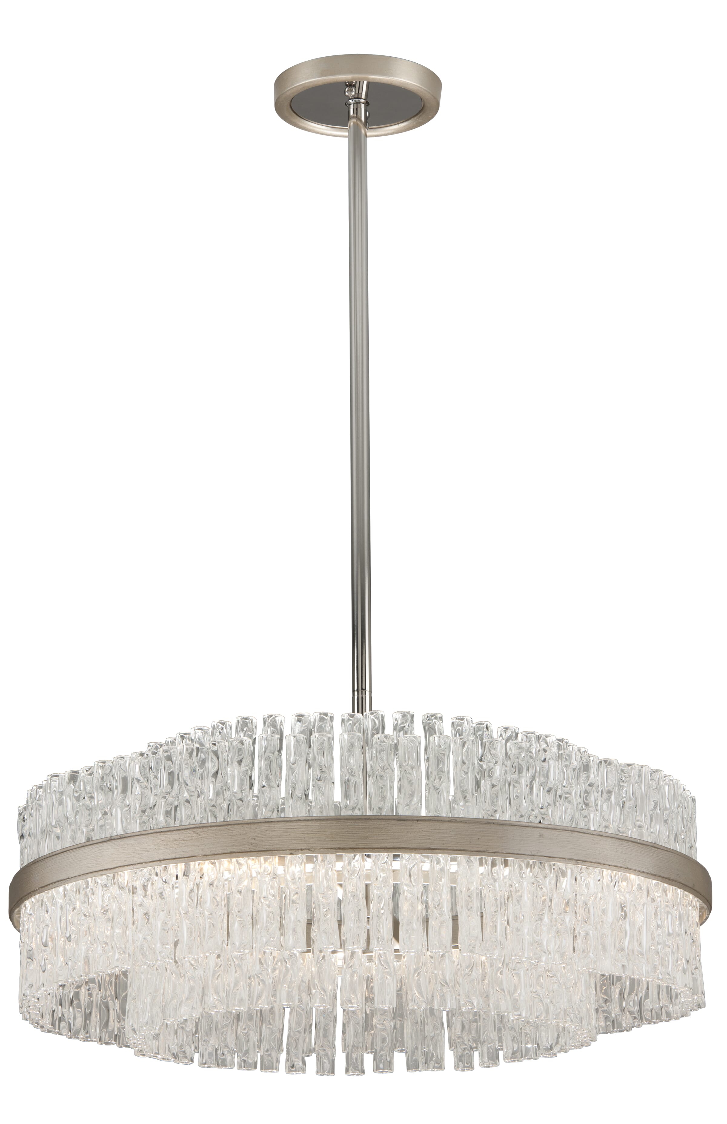 Corbett Chime 8-Light Pendant Light in Silver Leaf Polished Stainless