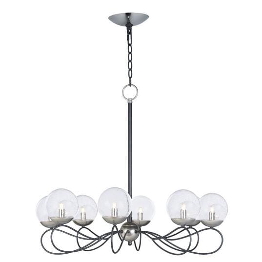 Maxim Lighting Reverb 8-Light 8-Light Chandelier in Textured Black / Polished Nickel