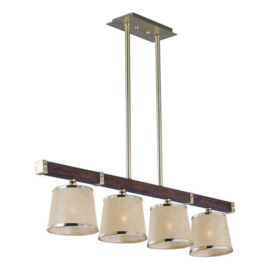 Maxim Lighting Maritime 4-Light 4-Light Single-Tier Chandelier in Antique Pecan / Satin Brass