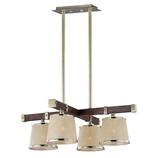 Maxim Lighting Maritime 4-Light 4-Light Chandelier in Antique Pecan / Satin Brass