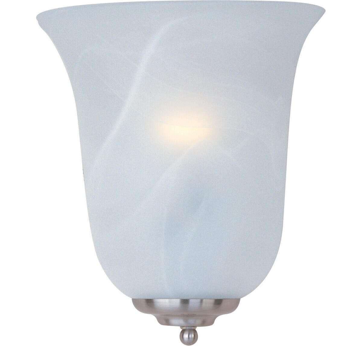 Maxim Lighting Essentials Marble Glass Wall Sconce in Satin Nickel