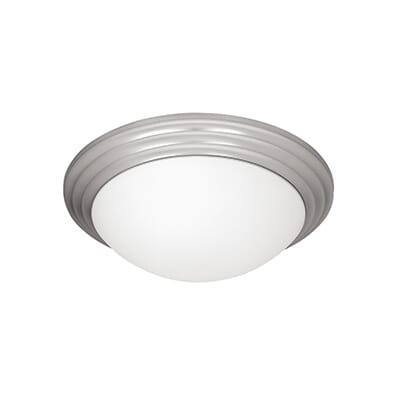 Access Lighting Strata 10" Opal Glass Flush Mount in Brushed Steel