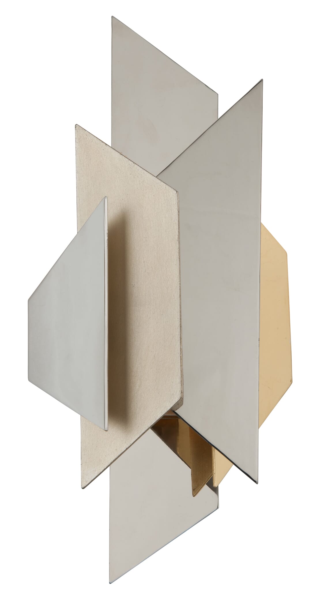 Corbett Modernist 2-Light Wall Sconce in Pol Ss With Silverandgold Leaf