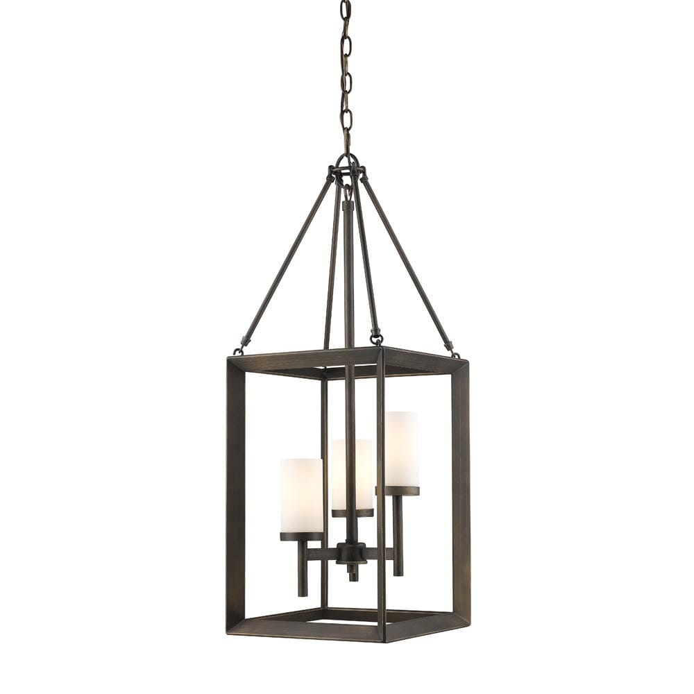 Golden Smyth 3-Light Foyer Light in Gunmetal Bronze