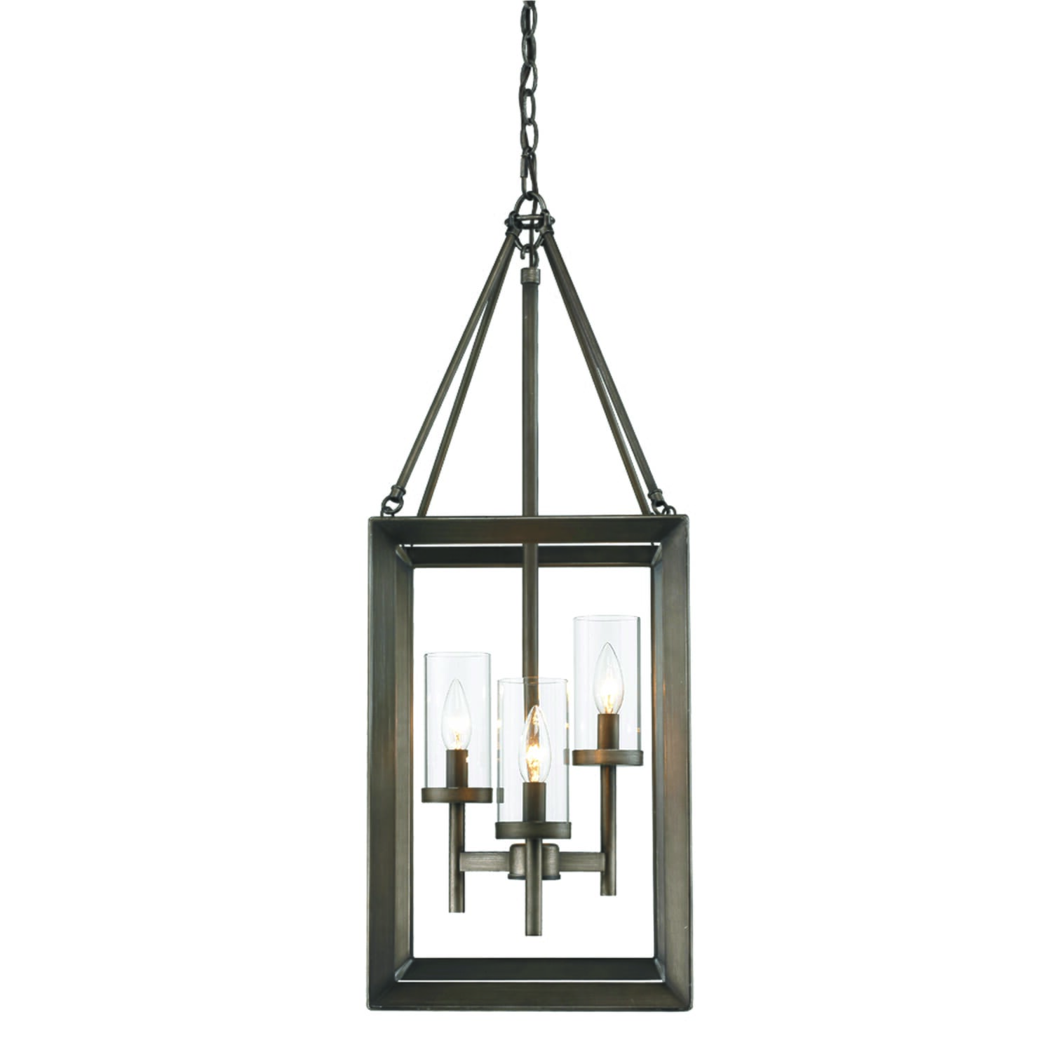 Golden Smyth 3-Light Foyer Light in Gunmetal Bronze