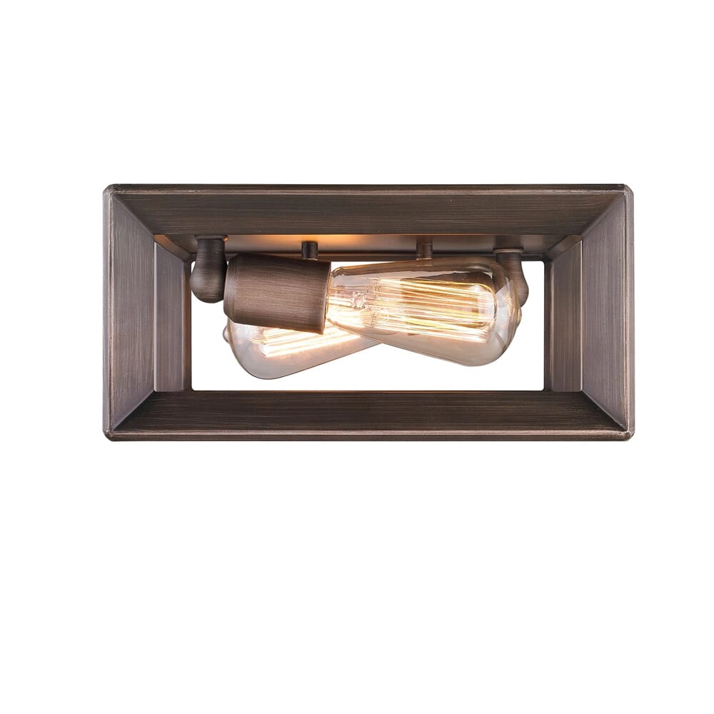 Golden Smyth 2-Light 12" Ceiling Light in Gunmetal Bronze