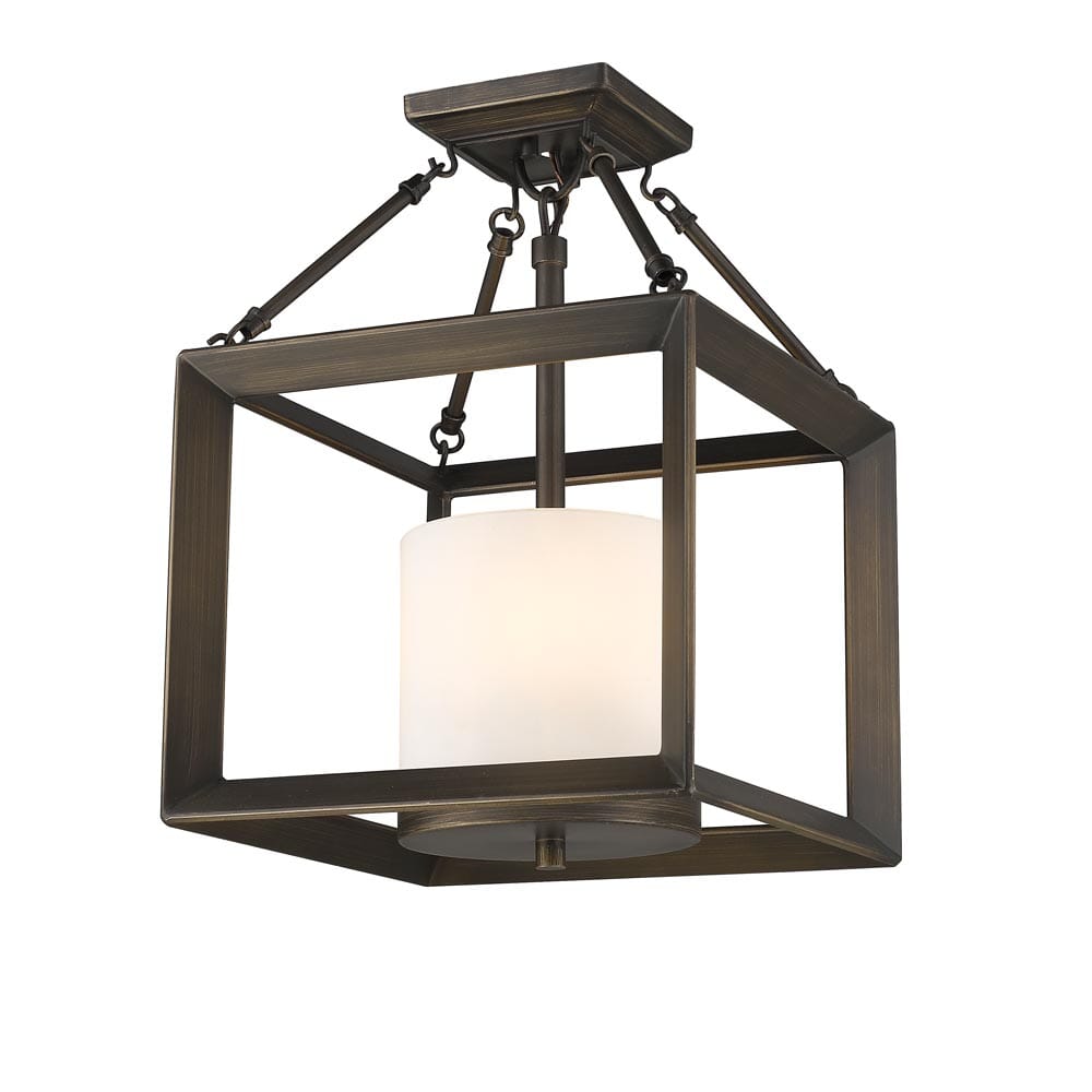 Golden Smyth 3-Light 12" Ceiling Light in Gunmetal Bronze