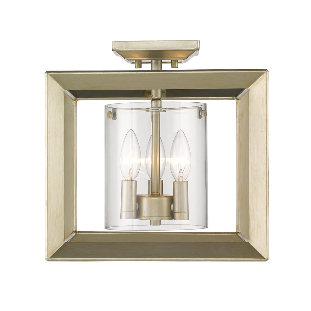 Golden Smyth 3-Light 12" Ceiling Light in White Gold