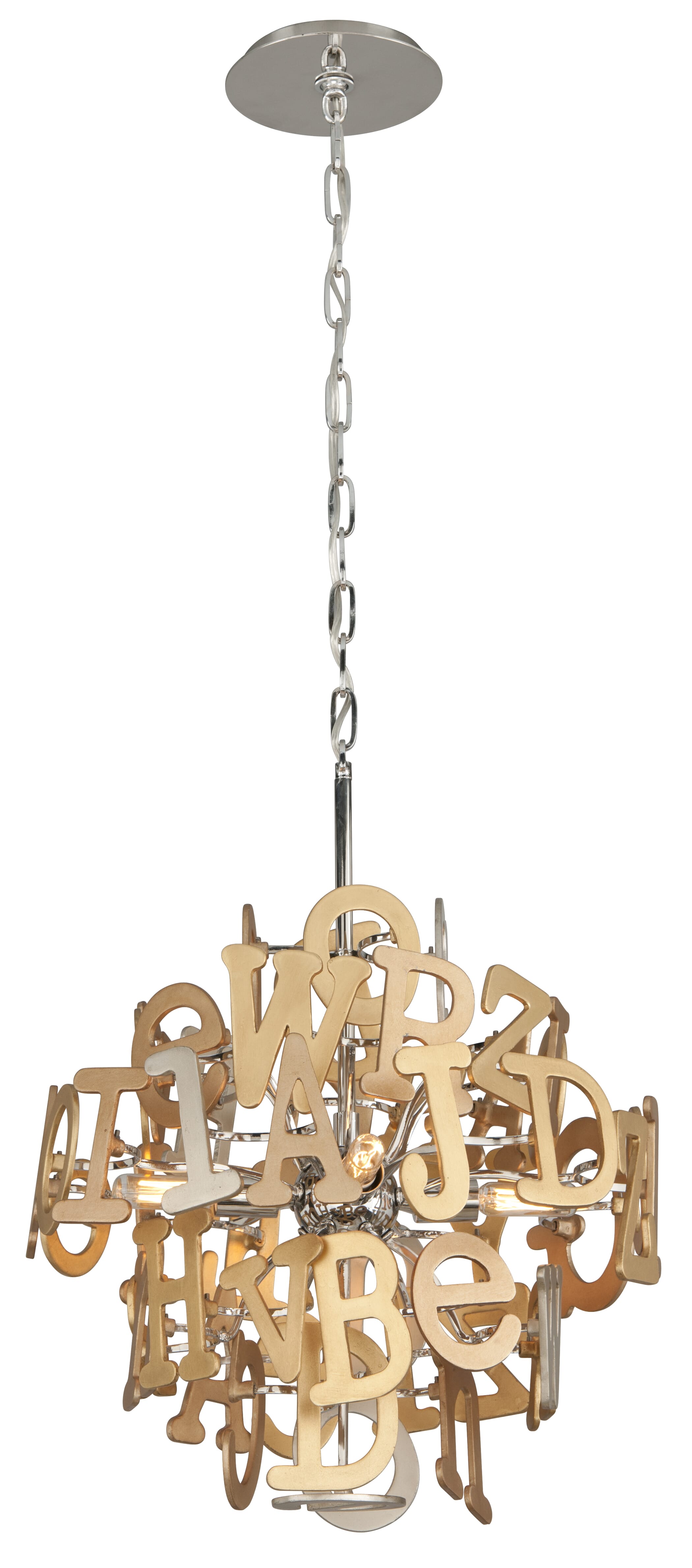 Corbett Media 4-Light Pendant Light in Multi-Leaf With Stainless