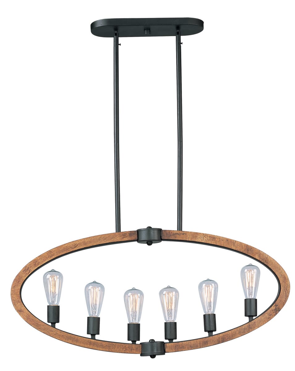 Maxim Lighting Bodega Bay 6-Light Linear Pendant in Anthracite