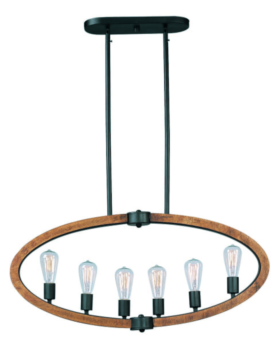 Maxim Lighting Bodega Bay 36" 6-Light Linear Pendant in Anthracite