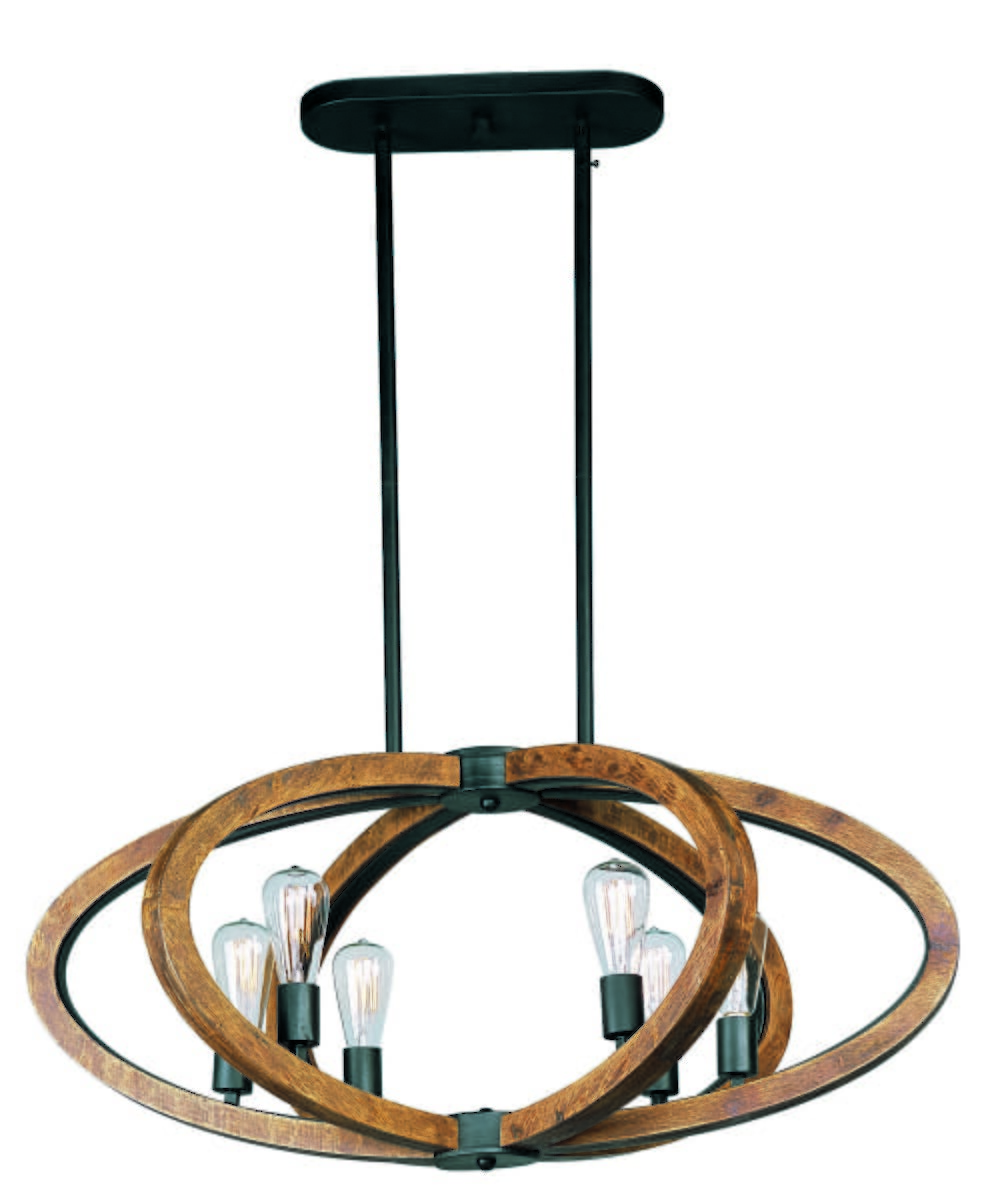 Maxim Lighting Bodega Bay 36.5" 6-Light Pendant in Anthracite