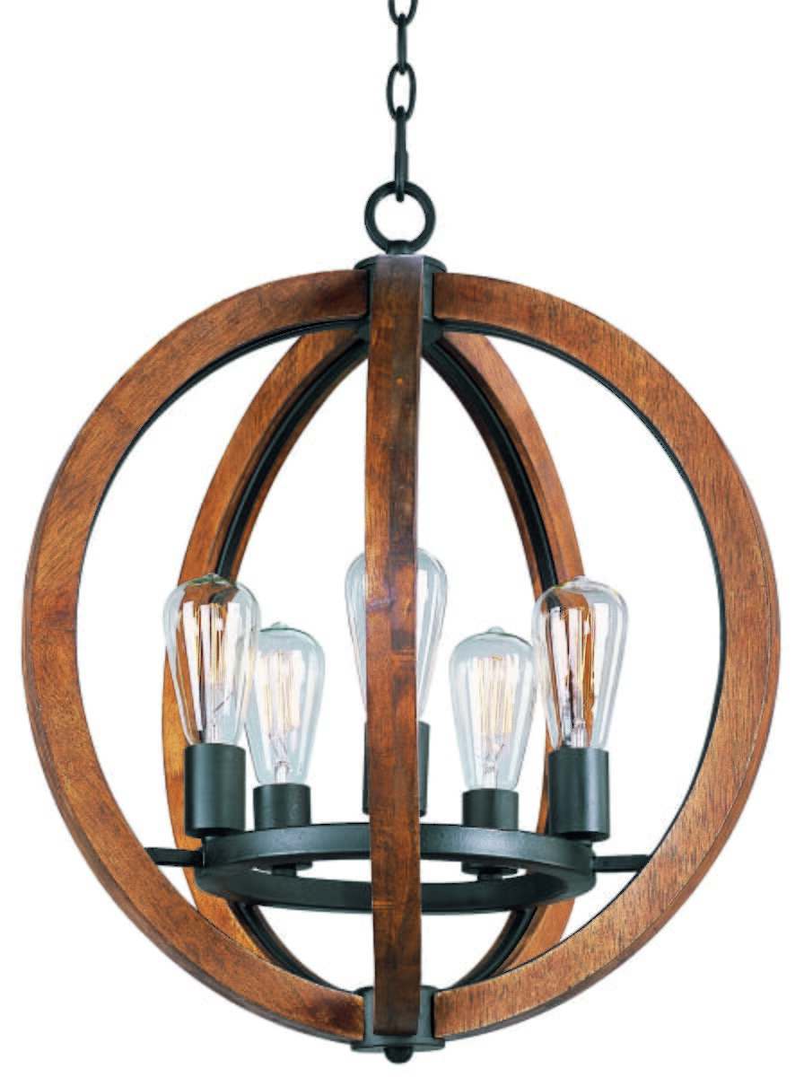 Maxim Lighting Bodega Bay 18.5" 5-Light Chandelier in Anthracite