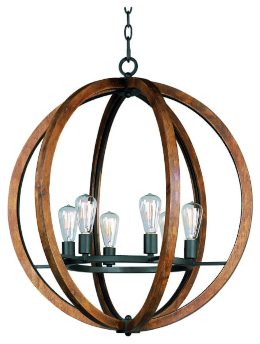 Maxim Lighting Bodega Bay 6-Light Chandelier in Anthracite