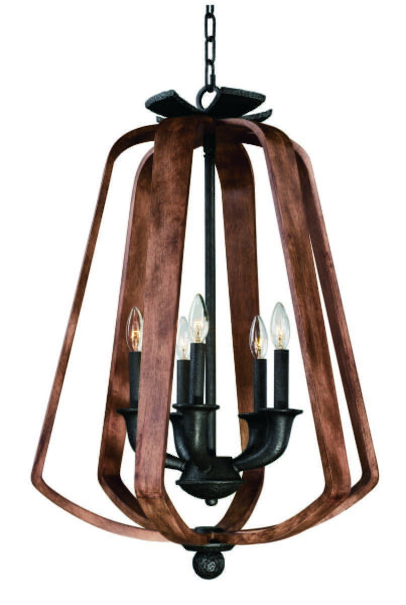 Maxim Lighting Road House 22" 5-Light Pendant in Barn Wood/Iron Ore