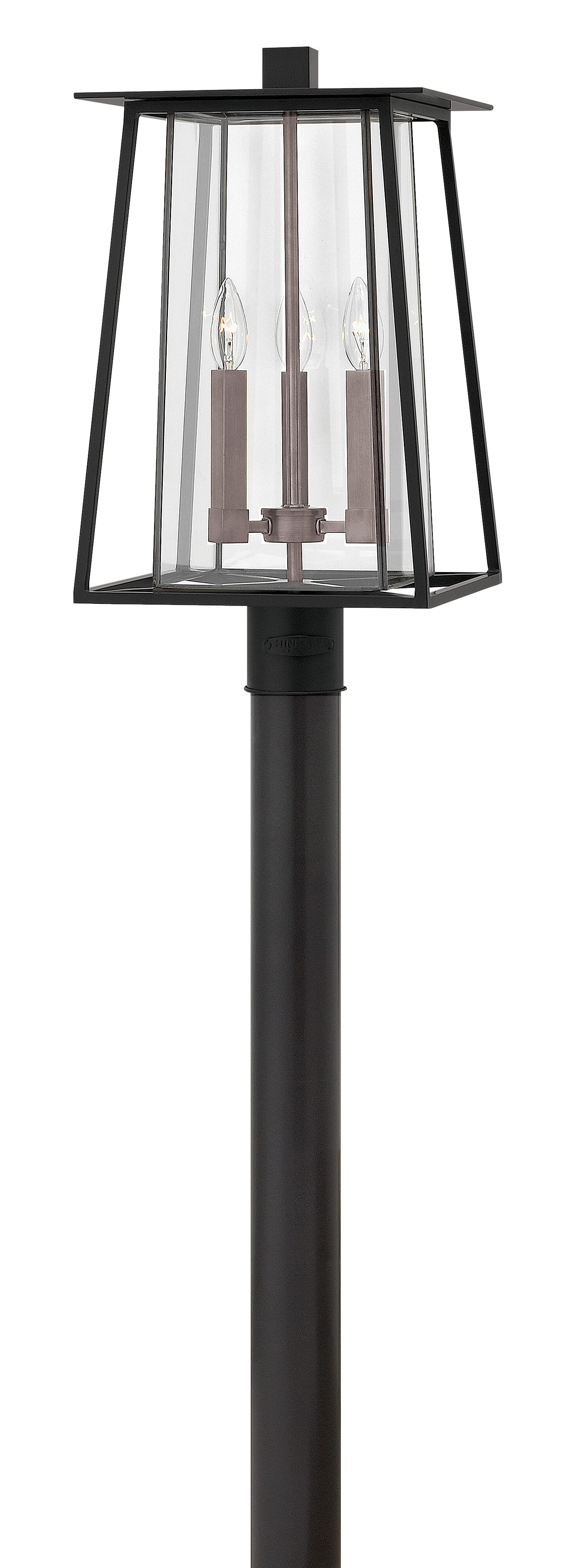 Hinkley Walker 3-Light Outdoor Post Top Pier Mount in Black