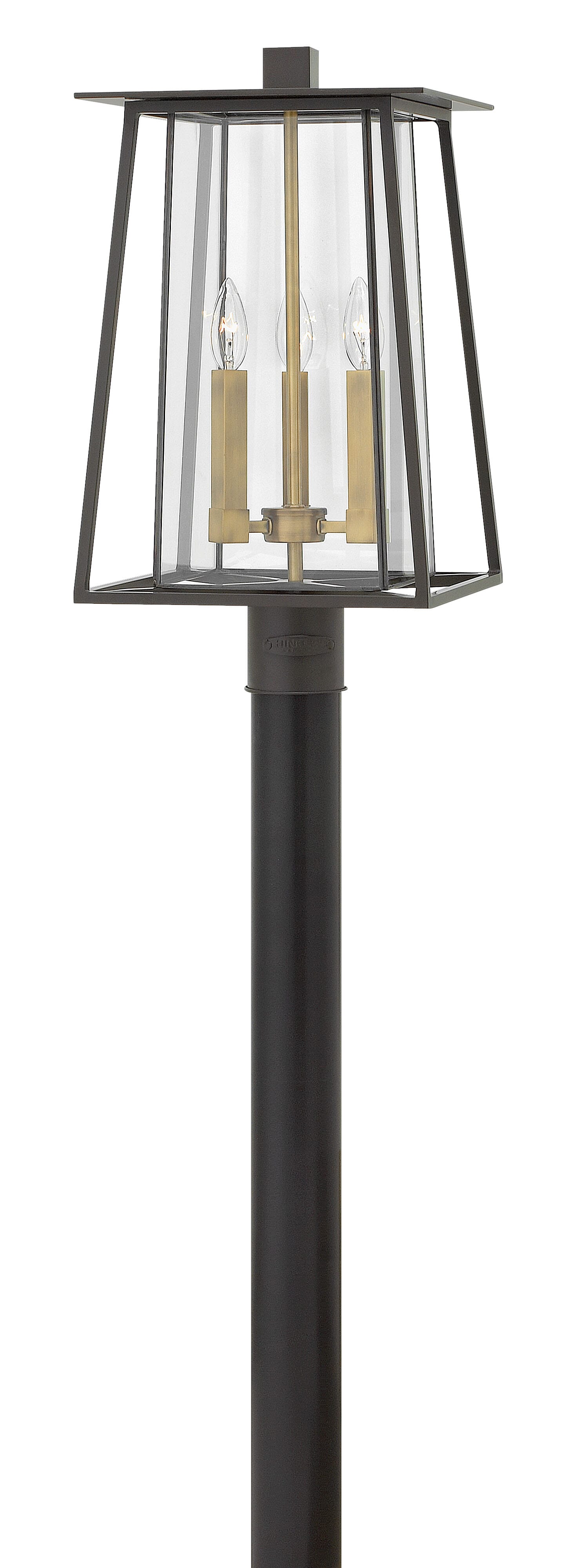 Hinkley Walker 3-Light Outdoor Post Top Pier Mount in Buckeye Bronze