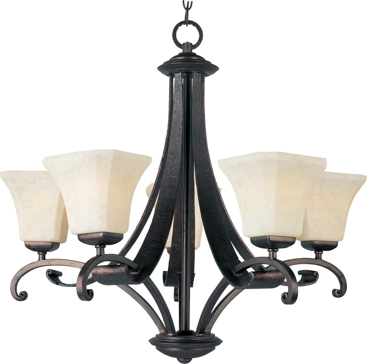 Maxim Lighting Oak Harbor 5-Lt Chandelier, Rustic Burnished