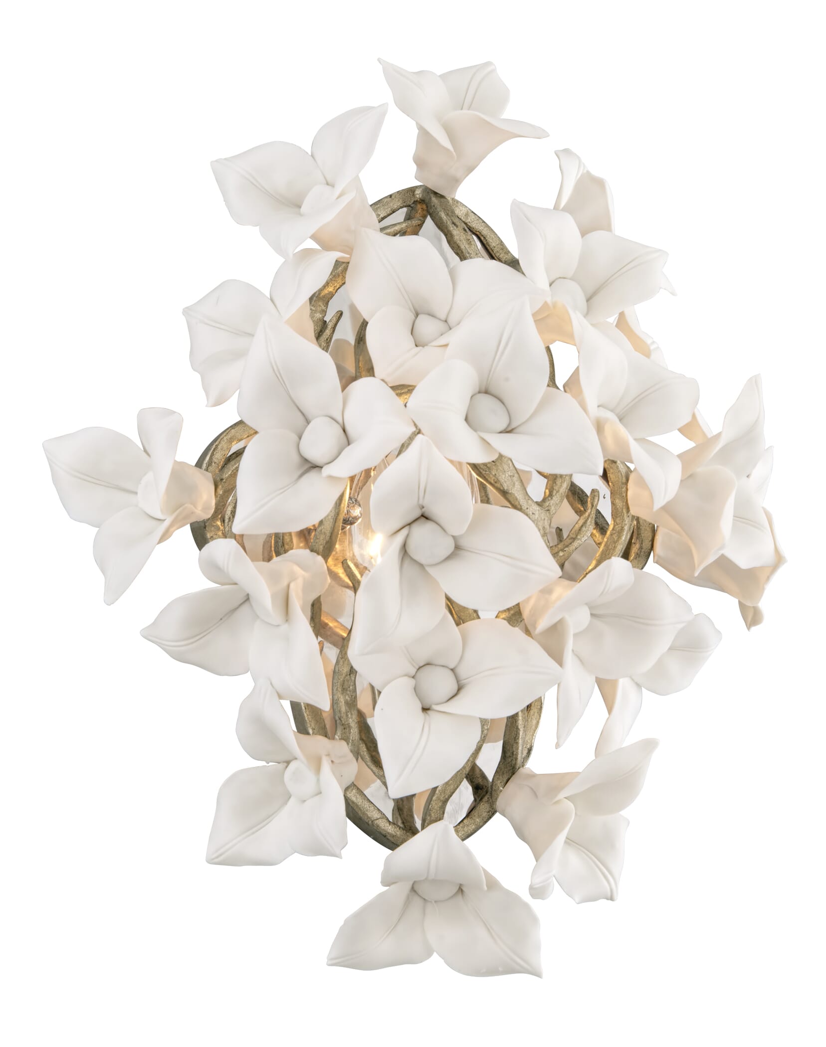 Corbett Lily Wall Sconce in Enchanted Silver Leaf