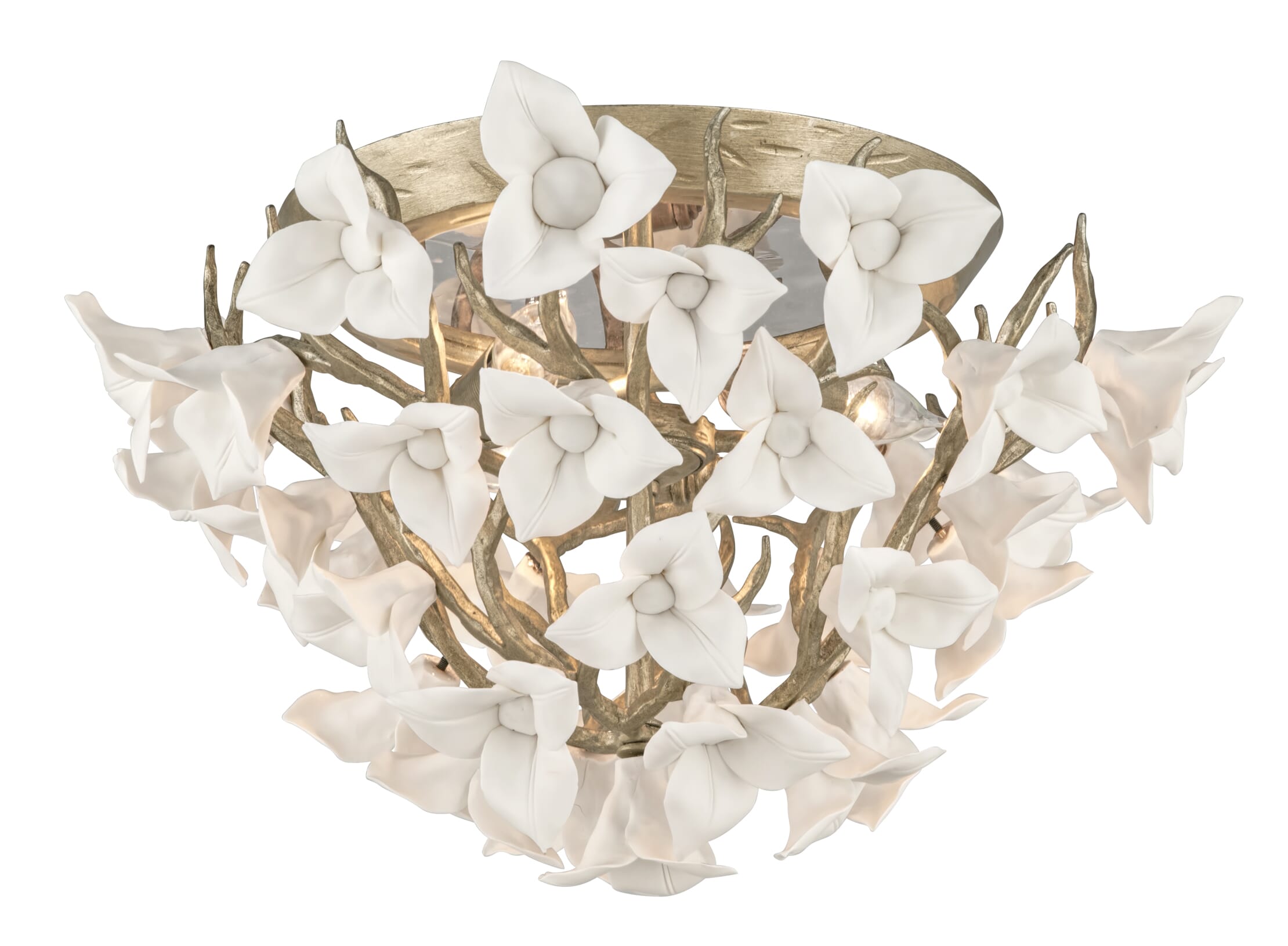 Corbett Lily 3-Light Ceiling Light in Enchanted Silver Leaf