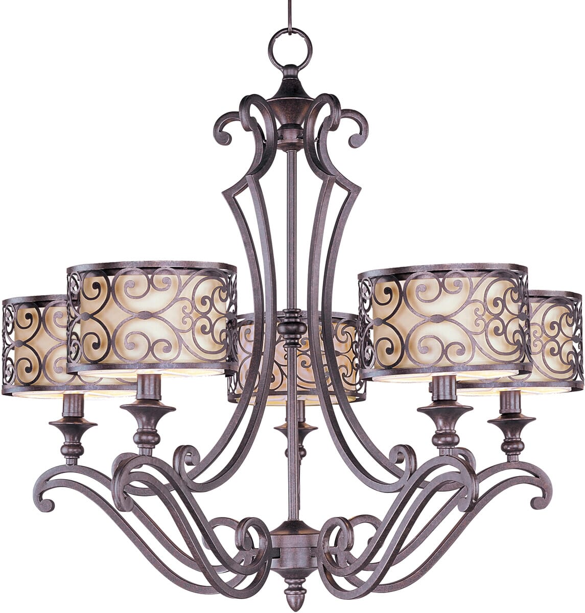 Maxim Lighting Mondrian 5-Light Chandelier in Umber Bronze