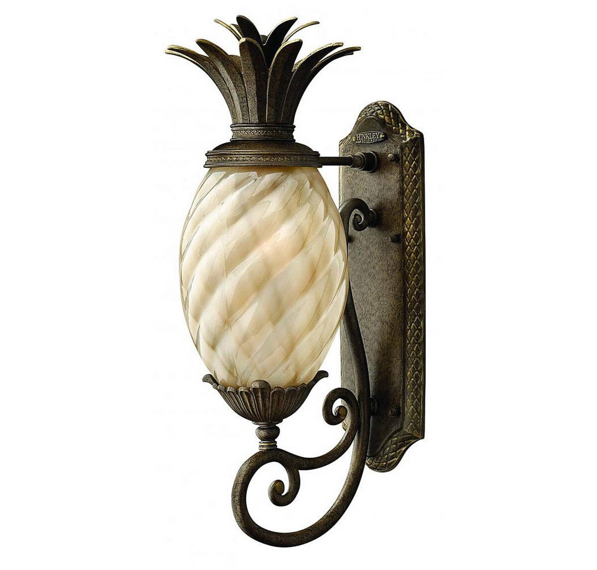 Hinkley Plantation LED Outdoor Small Pineapple Wall Sconce in Pearl Bronze