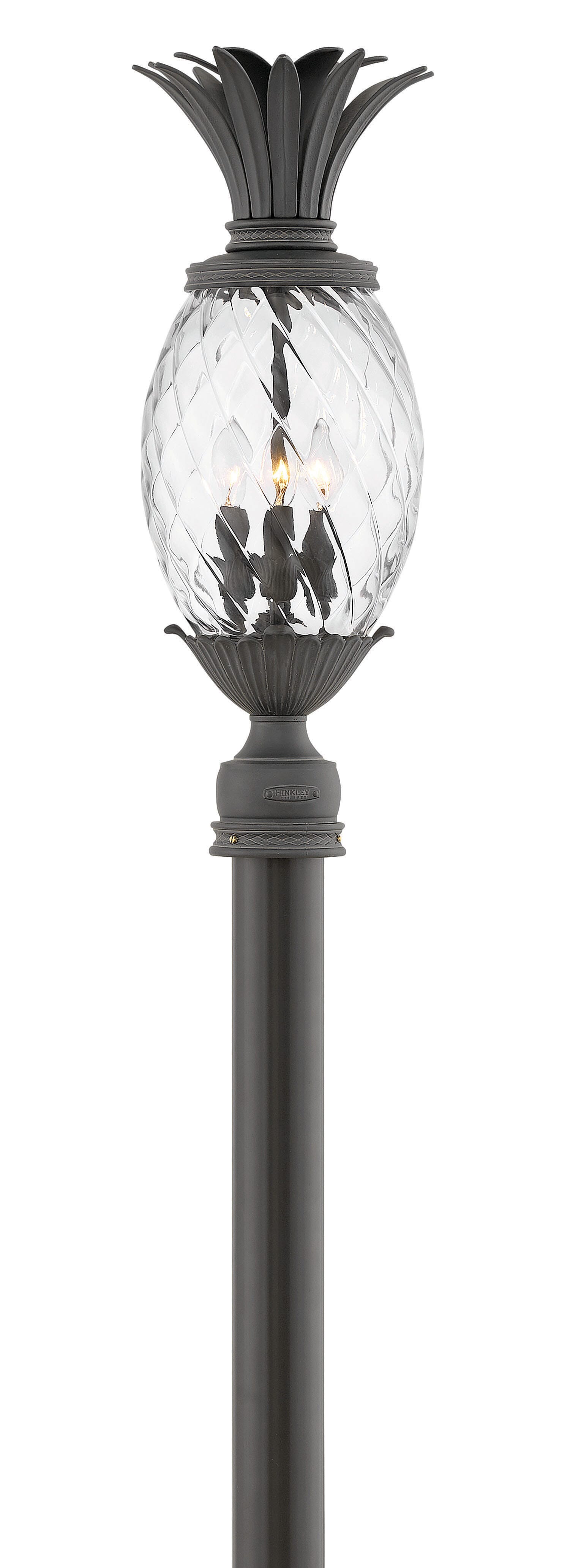 Hinkley Plantation 3-Light 25" Outdoor Post Light in Museum Black