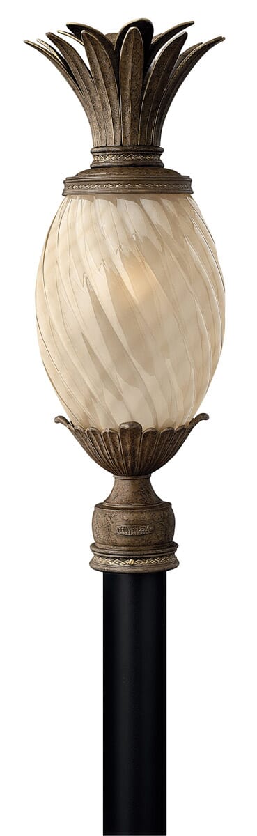 Hinkley Plantation Outdoor Pineapple Post Light in Pearl Bronze