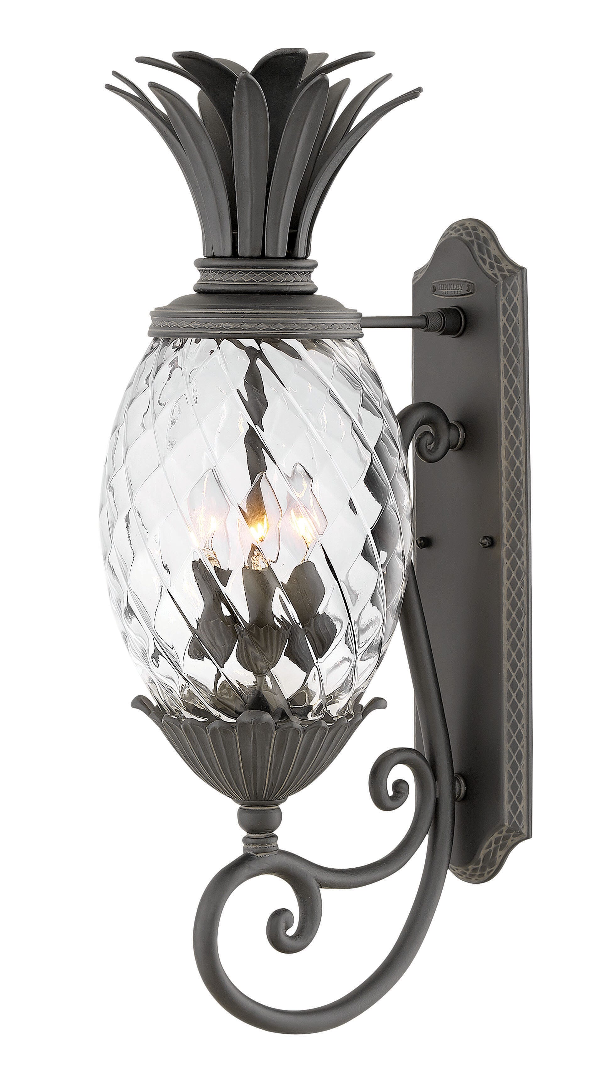 Hinkley Plantation 3-Light 28" Outdoor Wall Light in Museum Black