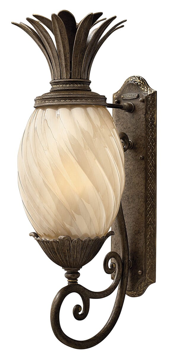 Hinkley Plantation 1-Light Outdoor Medium Wall Sconce in Pearl Bronze