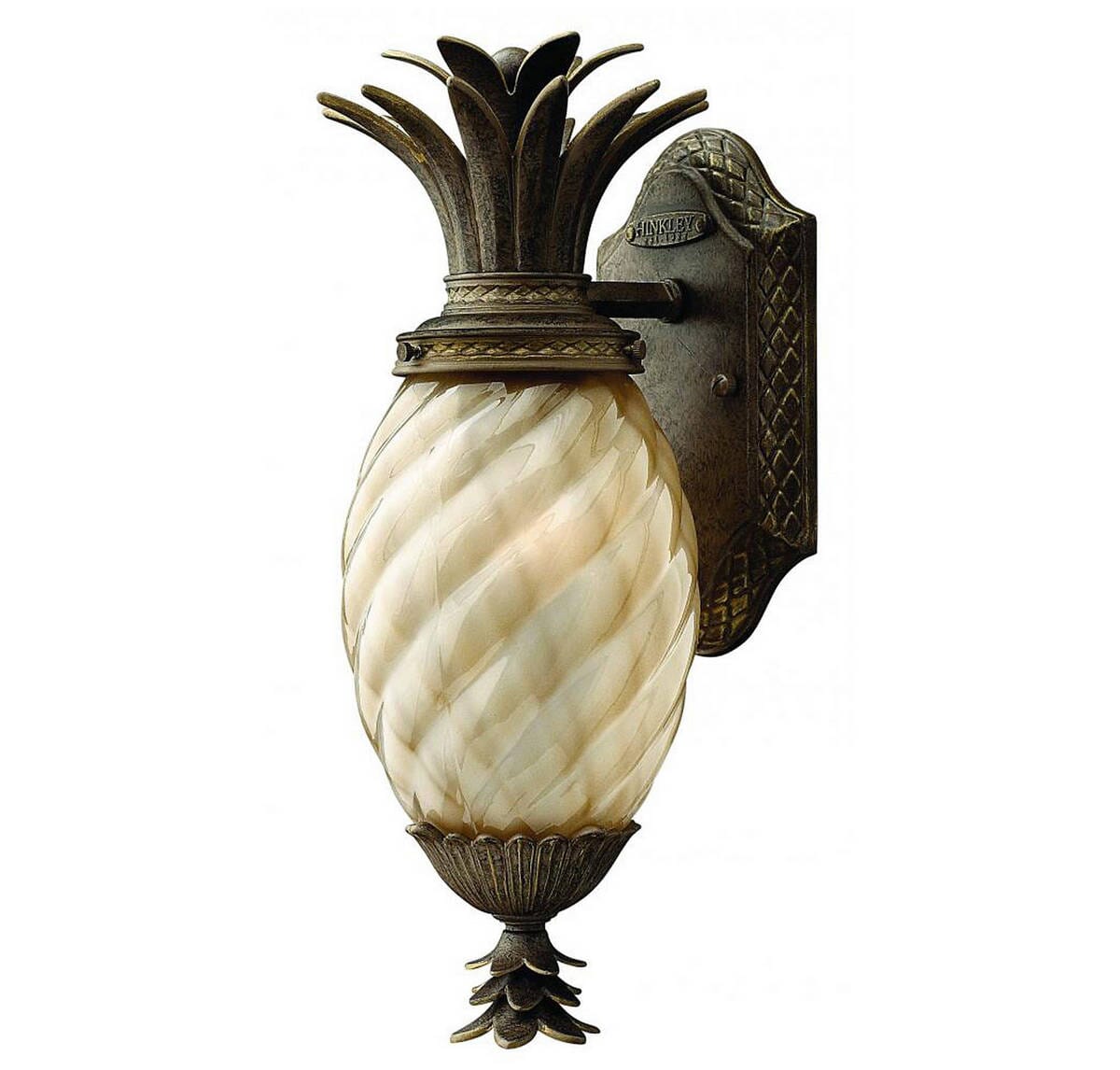 Hinkley Plantation 1-Light LED Outdoor Mini Wall Sconce in Pearl Bronze