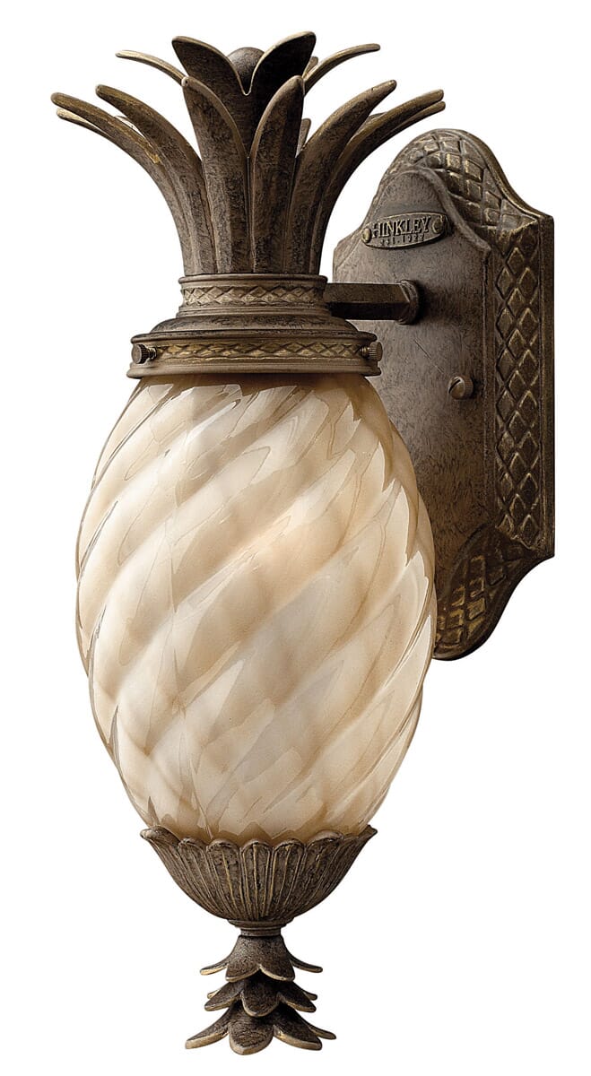 Hinkley Plantation 1-Light Outdoor Mini Wall Sconce in Pearl Bronze