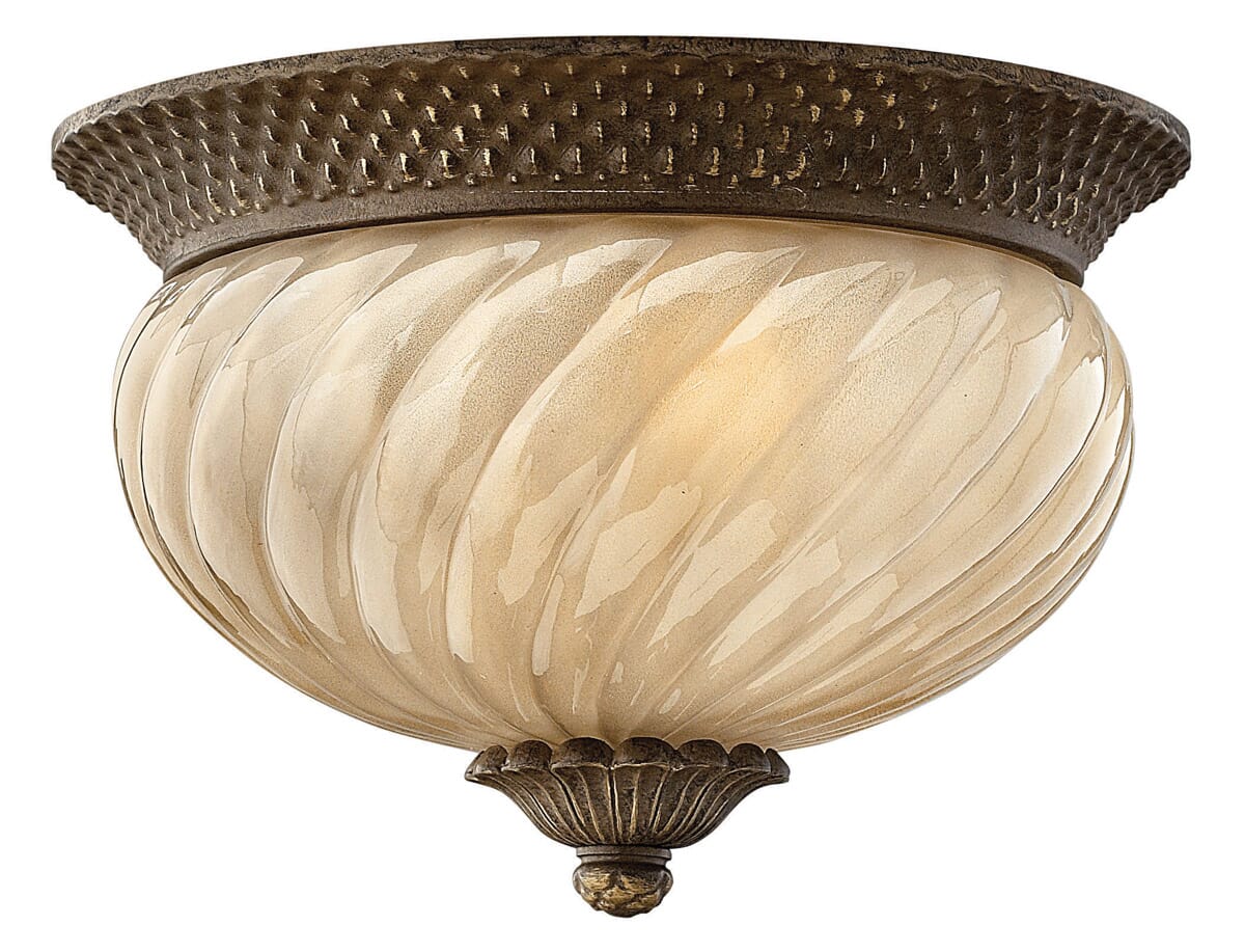 Hinkley Plantation 2-Light Outdoor Ceiling Light Ceiling Light in Pearl Bronze