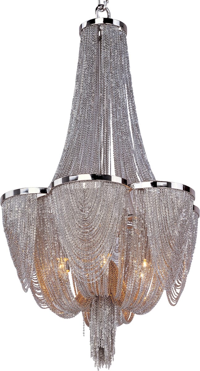 Maxim Chantilly 6-Light Silver Chandelier in Polished Nickel