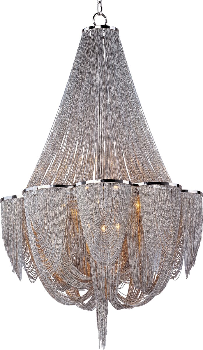 Maxim Lighting Chantilly 12-Lt Chandelier, Polished Nickel