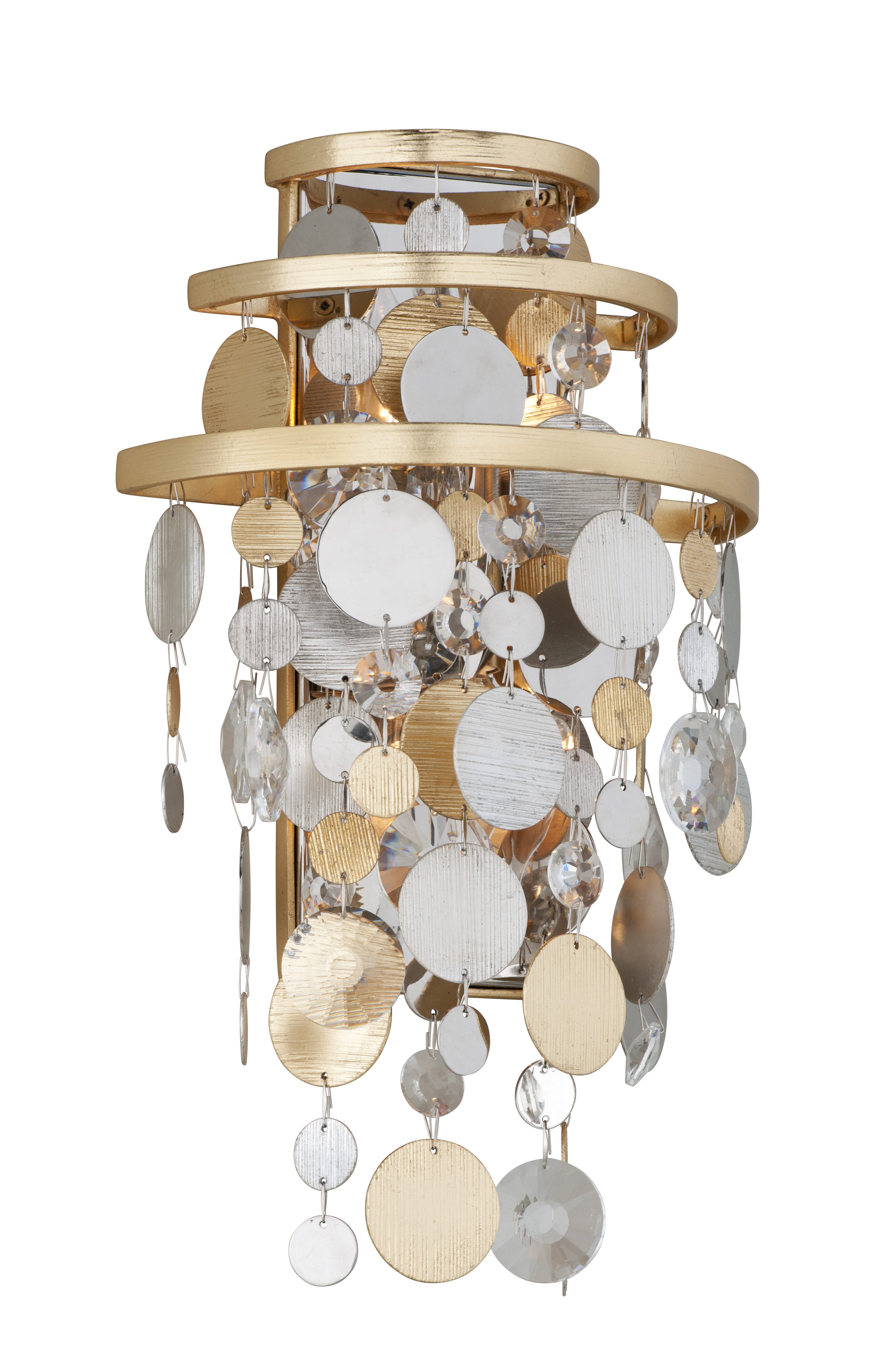 Corbett Ambrosia 2-Light Wall Sconce in Gold Silver Leaf And Stainless