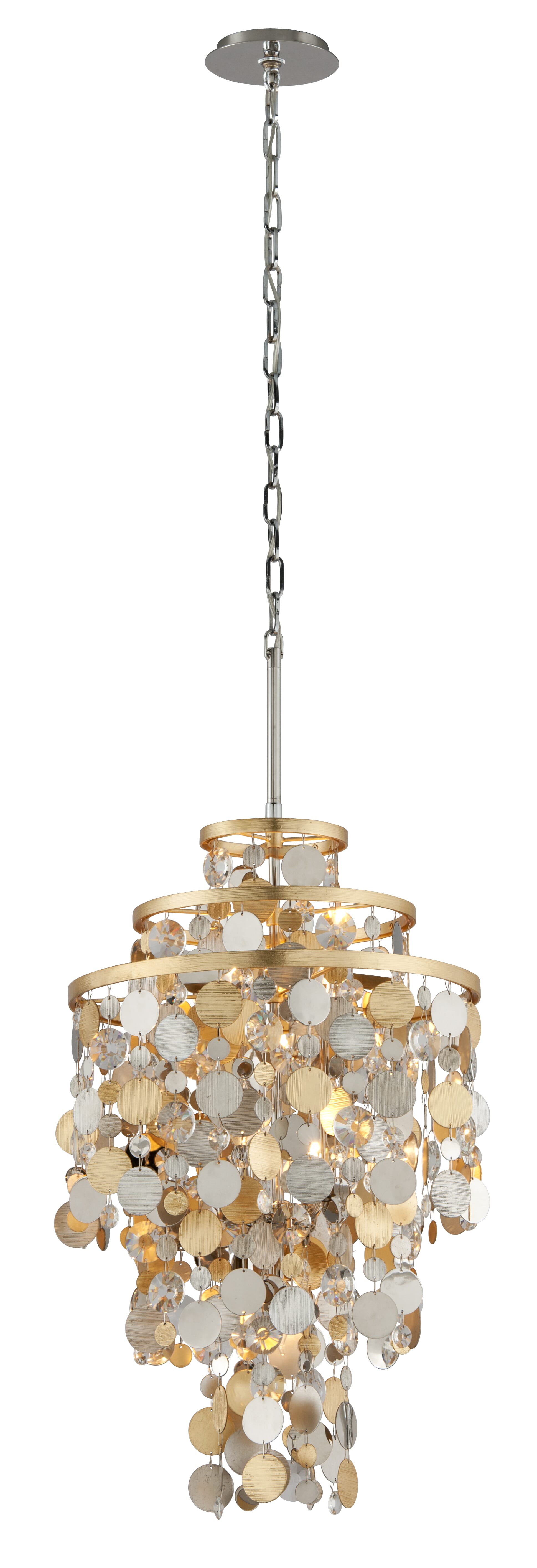 Corbett Ambrosia 5-Light Pendant Light in Gold Silver Leaf And Stainless