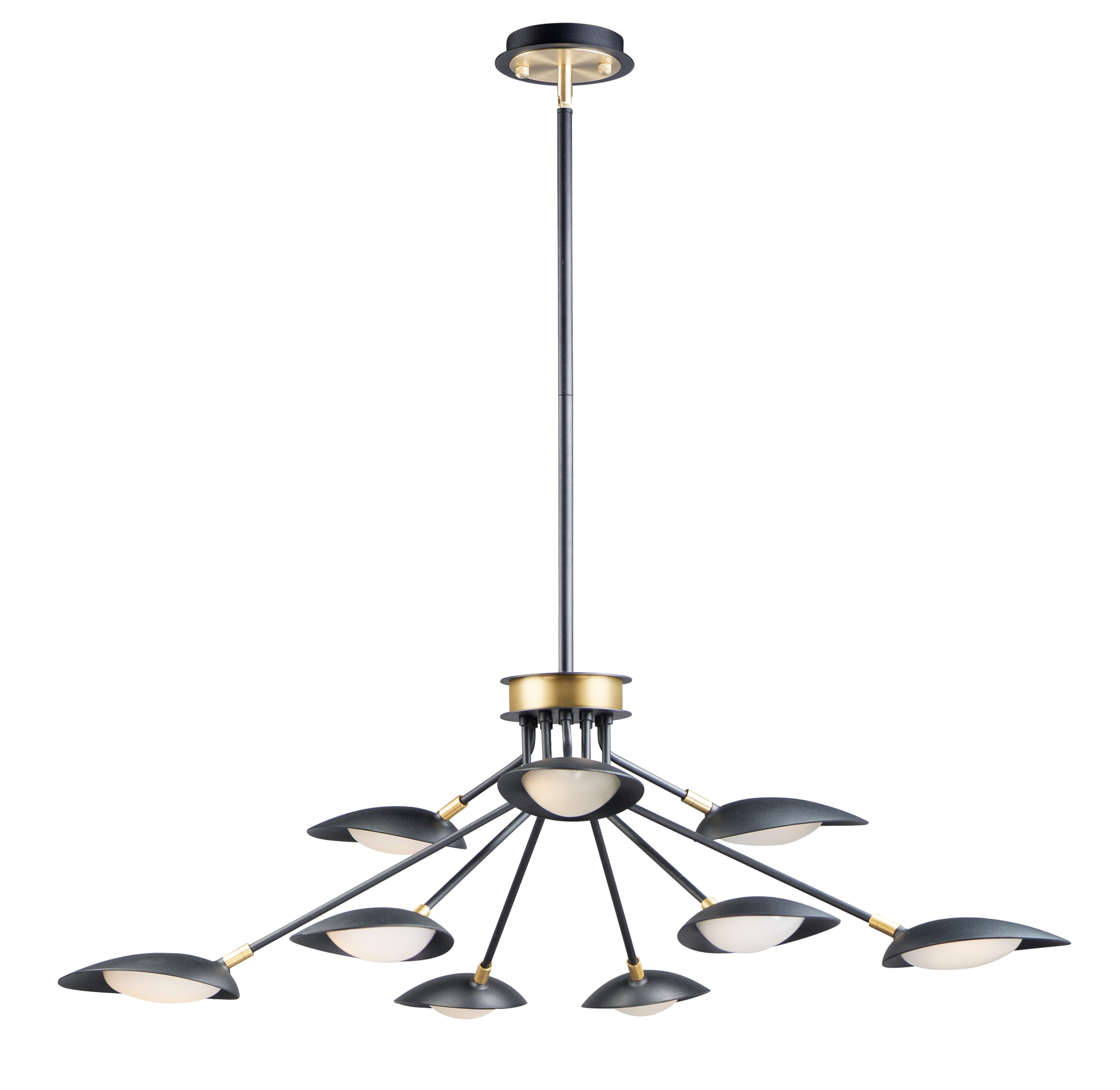 Maxim Lighting Scan 12.5" LED 9-Light Chandelier in Black/Satin Brass