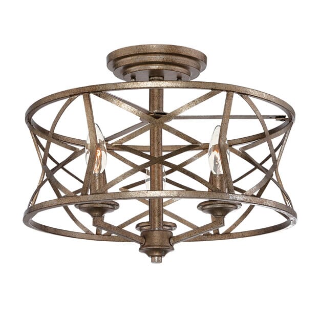 Millennium Lakewood Semi-Flush Ceiling Light in Vintage Gold