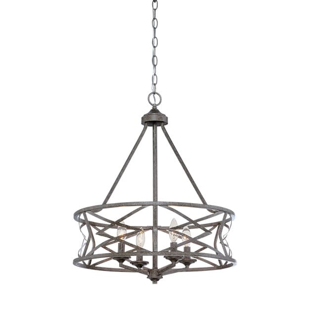 Millennium Lighting Lakewood 4-Light Chandelier in Antique Silver