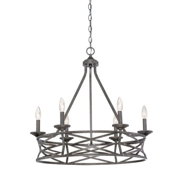 Millennium Lighting Lakewood 6-Light Chandelier in Antique Silver