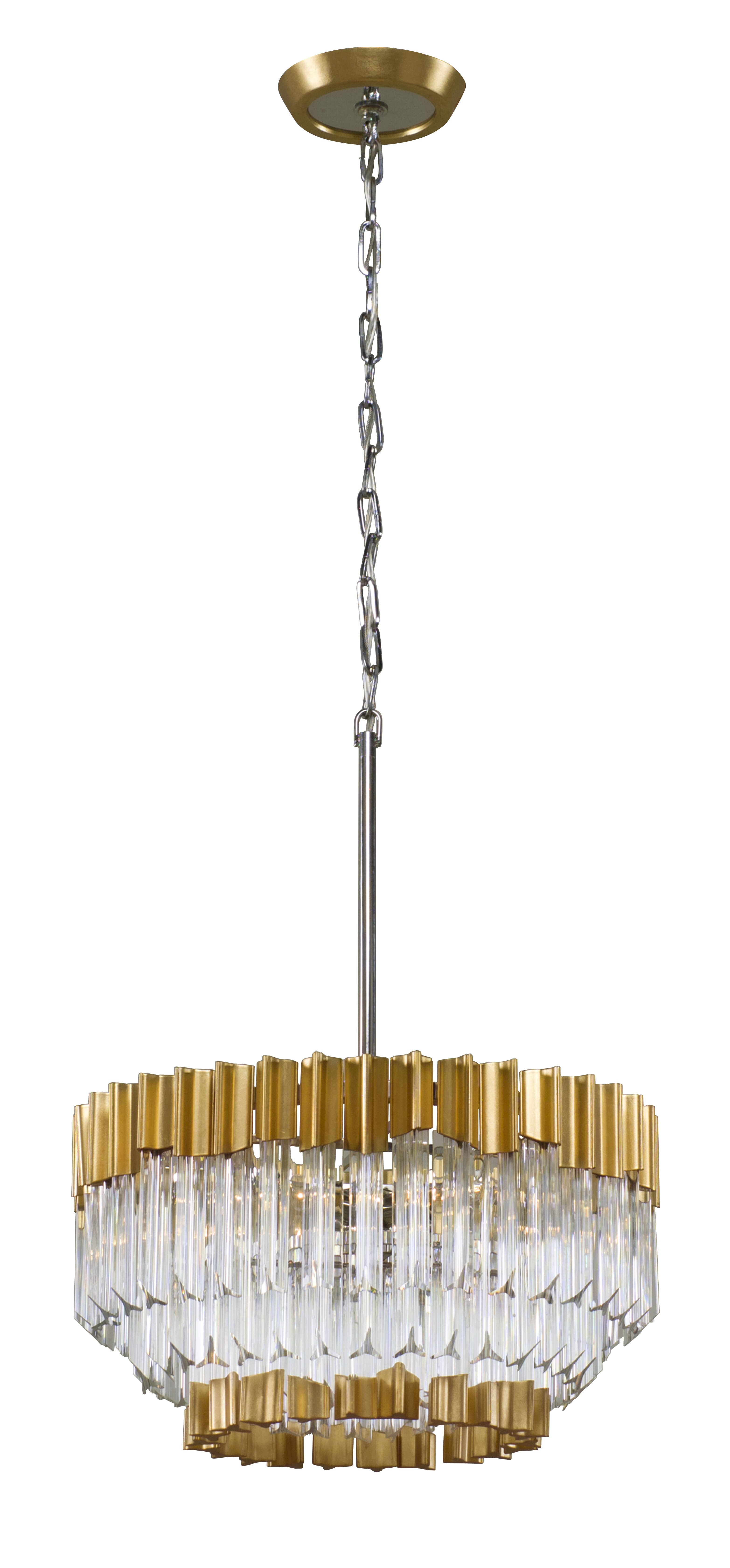 Corbett Charisma 5-Light Pendant Light in Gold Leaf With Polished Stainless