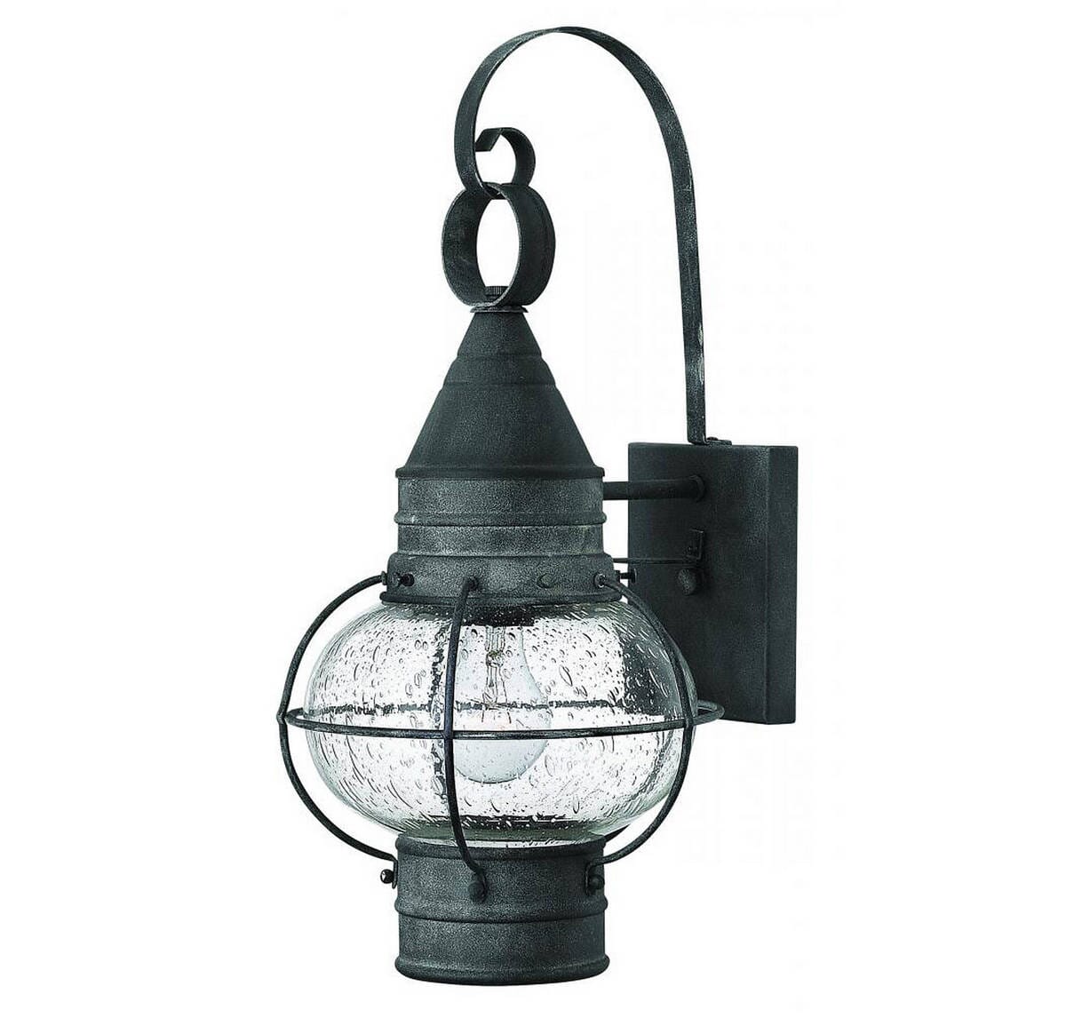 Hinkley Cape Cod 1-Light Outdoor Small Wall Mount in Aged Zinc