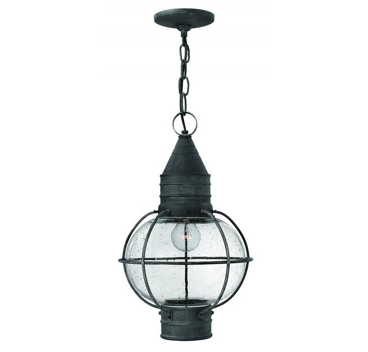 Hinkley Cape Cod 1-Light Outdoor Hanging Light in Aged Zinc