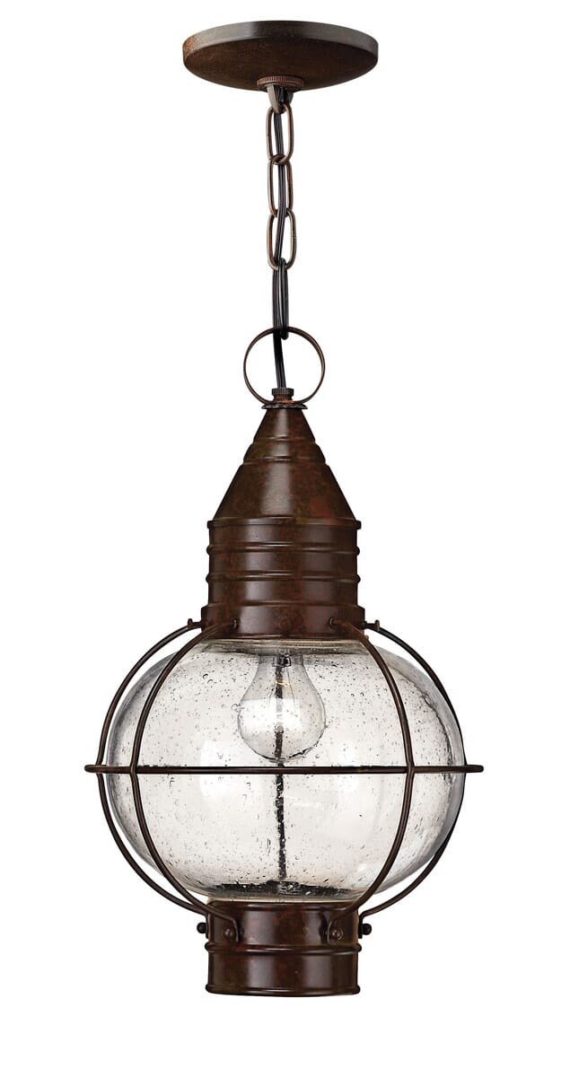 Hinkley Cape Cod 1-Light Outdoor Hanging Light in Sienna Bronze