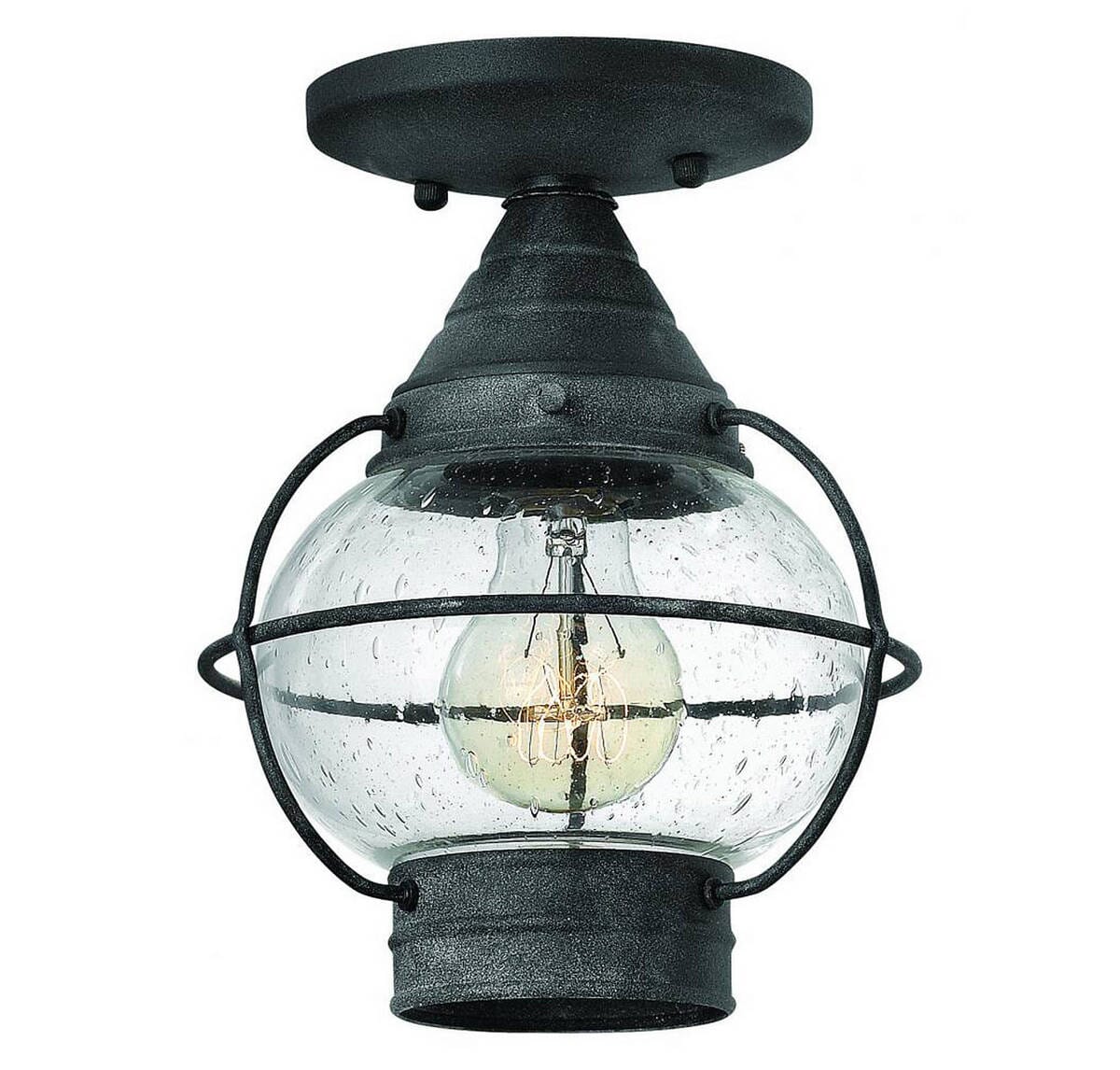 Hinkley Cape Cod 1-Light Outdoor Ceiling Light in Aged Zinc